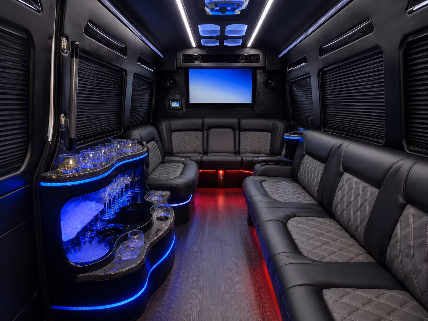wedding prom and special event buses along the beach