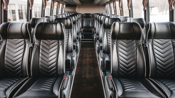 56 passenger charter bus inside daytona beach